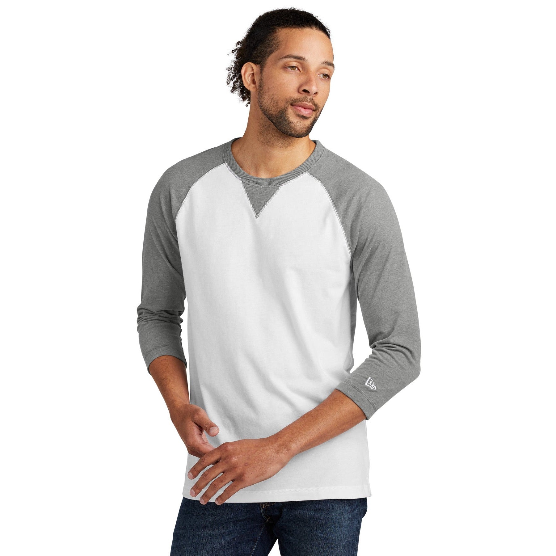 New Era-New Era ® Sueded Cotton Blend 3/4-Sleeve Baseball Raglan Tee. NEA121-MedTech-4